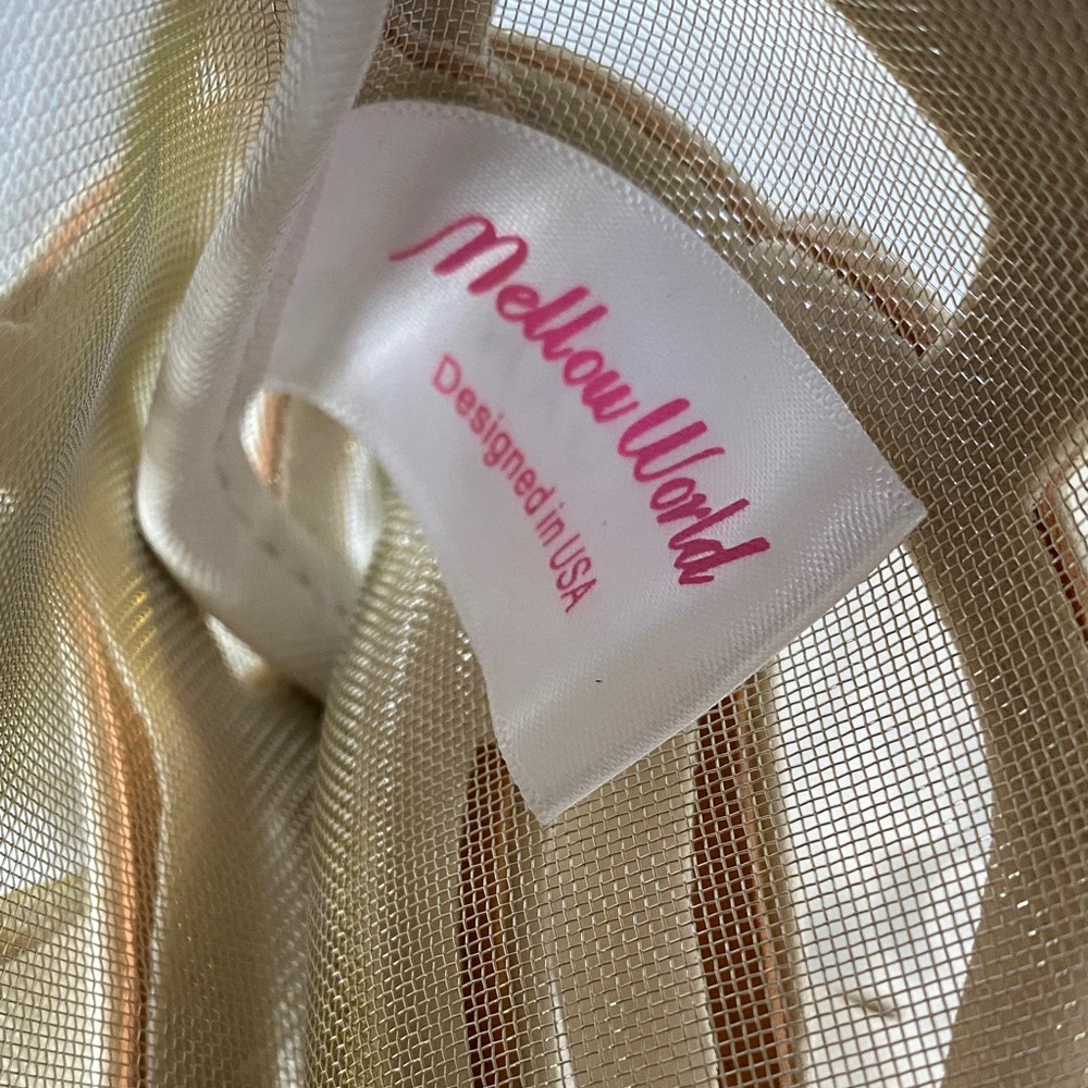 Mellow World  Eleanor White laser cutout and Gold mesh Tote Bag - Picture 4 of 8